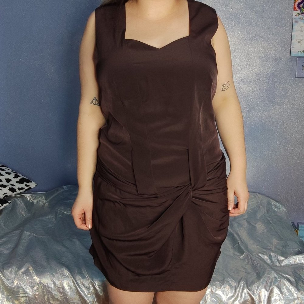 All Saints Eveline dress dark brown  size 10